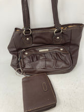 Load image into Gallery viewer, Rosetti Womens Brown Leather Double Handle Hobo Shoulder Bag &amp; Wallet
