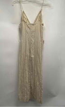 Load image into Gallery viewer, Zara Womens Beige Sleeveless V-Neck Spaghetti Strap Front Slit A-Line Dress Sz M
