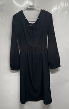 Load image into Gallery viewer, Mossimo Womens Black Long Sleeve Collarless Fit &amp; Flare Dress Size Medium
