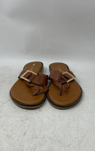 Load image into Gallery viewer, Toscanella Womens Brown Leather Side Buckle Luxury Thong Sandals Size 9.5
