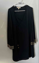 Load image into Gallery viewer, Michael Kors Womens Black Long Sleeve Studded A-Line Dress Size Medium
