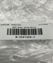 Load image into Gallery viewer, DKNY Womens Beige Quilted Leather Billfold Clutch Wallet With Tags
