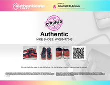 Load image into Gallery viewer, Authentic Nike Kids Air Jordan 1 Low Red Navy Blue Sneaker Shoes 6.5Y Damaged
