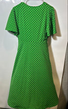 Load image into Gallery viewer, Zara Womens Green Polka Dot Printed Tie Knot Front Midi Fit &amp; Flare Dress Size L
