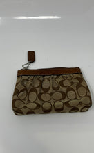 Load image into Gallery viewer, Coach Womens Brown Signature Print Canvas Inner Pocket Charm Wristlet Wallet
