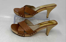 Load image into Gallery viewer, Michael Kors Womens Amelie Luggage Brown Leather Open Toe Mule Sandals Size 8 M
