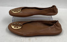 Load image into Gallery viewer, Authentic Tory Burch Womens Reva Brown Leather Slip-On Ballet Flats Size 7 M

