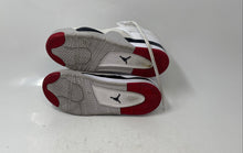 Load image into Gallery viewer, Nike Kids Air Jordan 4 RM White Black Red Leather Lace-Up Sneakers Shoes Size 2Y
