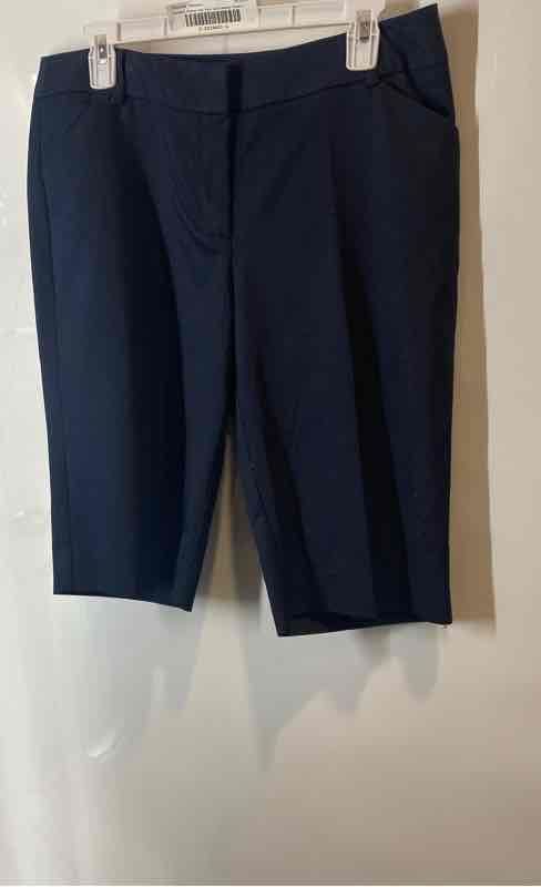 7th Avenue New York & Company Womens Black Flat Front Bermuda Shorts Size 8