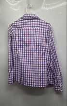 Load image into Gallery viewer, Columbia Mens Purple White Plaid Long Sleeve Collared Button-Up Shirt Size S/P

