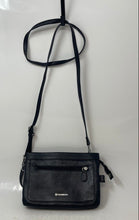 Load image into Gallery viewer, Giani Bernini Womens Black Leather Inner Pockets Adjustable Strap Crossbody Bag

