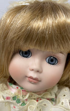 Load image into Gallery viewer, Marian Yu Designs Multicolor Floral Dress Blonde Hair Girl Porcelain Doll W/ Box

