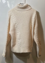 Load image into Gallery viewer, Elie Tahari Womens Ivory Turtleneck Long Sleeve Pullover Sweater Size Medium
