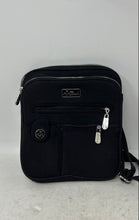 Load image into Gallery viewer, Beach Womens Black Multiple Zippered Compartments Detachable Strap Crossbody Bag
