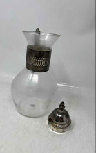 Load image into Gallery viewer, Silver Color Glass Jar Coffee Tea Carafe Pot With Warming Stand Base

