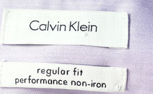 Load image into Gallery viewer, Calvin Klein Mens Light Purple Regular Fit Non-Iron Dress Shirt Sz L 16.5 34/35
