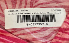 Load image into Gallery viewer, Michael Kors Womens Pink Zebra-Print Short Sleeve Blouse Top Size Medium
