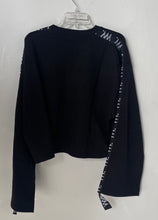 Load image into Gallery viewer, VVV The Brand Unisex Black Cropped Tape Crew Neck Streetwear Pullover Sweater S
