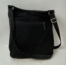 Load image into Gallery viewer, Vera Bradley Womens Black Quilted Inner Divider Adjustable Strap Crossbody Purse
