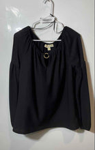 Load image into Gallery viewer, Michael Kors Womens Black Long Sleeve Keyhole Blouse Top Size Medium
