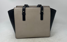 Load image into Gallery viewer, Kate Spade New York Womens Black Gray Leather Shoulder Strap Satchel Purse
