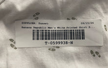Load image into Gallery viewer, Banana Republic Mens White Printed Slim Fit Short Sleeve Button-Up Shirt Sz 2XL
