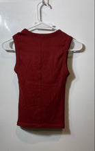 Load image into Gallery viewer, Zara Womens Dark Red Ribbed Knit Sleeveless Crew Neck Pullover Tank Top Size S
