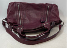 Load image into Gallery viewer, Nicoli Womens Burgundy Leather Double Handle Bottom Studs Zip Top Shoulder Bag
