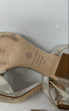 Load image into Gallery viewer, Antonio Melani Womens Silver Leather Open Toe Ankle Strap Sandals Size 8M
