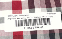 Load image into Gallery viewer, Express Mens White Multicolor Plaid Long Sleeve Collared Dress Shirt Size M
