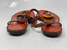 Load image into Gallery viewer, Authentic Moschino Womens Orange Flower Thong Sandals Size EUR 38.5 Damaged
