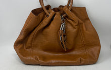 Load image into Gallery viewer, Michael Kors Womens Madison Brown Croc Embossed Leather Drawstring Shoulder Bag
