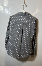 Load image into Gallery viewer, Express Womens Portofino Gray Polka Dot Long Sleeve Slim Button-Up Shirt Size S
