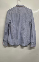 Load image into Gallery viewer, U.S. Polo Assn. Womens Blue White Striped Long Sleeve Button-Up Shirt Size L

