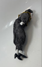 Load image into Gallery viewer, Decorative Harlequin Clown Porcelain Doll Hand Painted Face With Black Outfit

