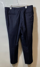 Load image into Gallery viewer, Nautica Mens Dark Blue Wool Flat Front Straight Leg Dress Pants Size 44R 38R

