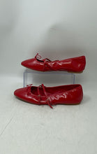 Load image into Gallery viewer, Aldo Womens Red Square Toe Double Strap Buckle Bow Ballet Flats Size 10M
