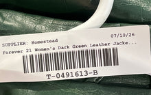 Load image into Gallery viewer, Forever 21 Womens Dark Green Leather Long Sleeve One-Button Blazer Size XS
