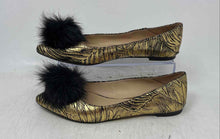 Load image into Gallery viewer, Franco Sarto Womens Sukie Gold Black Slip-On Ballet Flats Size 6M

