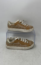 Load image into Gallery viewer, Michael Kors Kids Oak Beige Brown Monogram Lace-Up Sneakers Shoes Size 13
