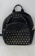 Load image into Gallery viewer, Michael Kors Womens Black Leather Studded Inner Pocket Adjustable Strap Backpack
