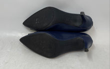 Load image into Gallery viewer, Jones New York Womens Blue Leather Slip-On Pointed Toe Pump Heels Size 6.5
