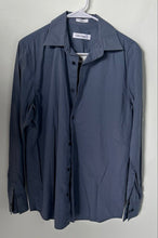 Load image into Gallery viewer, Calvin Klein Mens Blue Long Sleeve Collared Button-Up Shirt Size Small
