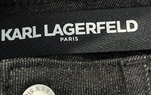 Load image into Gallery viewer, Karl Lagerfeld Womens Black Embellished Cuff Stretch Ankle Jeans Size 4
