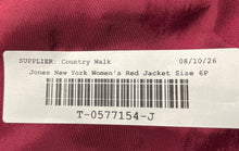 Load image into Gallery viewer, Jones New York Womens Red Long Sleeve Notch Lapel Four-Button Blazer Size 6P

