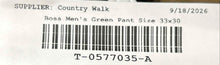 Load image into Gallery viewer, Hugo Boss Mens Green Flat Front Slash Pockets Slim Fit Chino Pants Size 33x30
