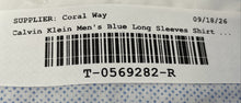 Load image into Gallery viewer, Calvin Klein Mens Blue Printed Extreme Slim Fit Dress Shirt Size Medium 15.5
