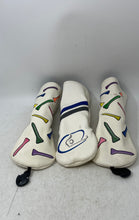 Load image into Gallery viewer, Lot Of Assorted 3-Pcs White Leather Fairway Wood And Driver Golf Club Head Cover
