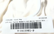 Load image into Gallery viewer, Loft Womens Off White Satin Ruffle Tie Neck Long Sleeve Blouse Top Size XL
