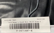 Load image into Gallery viewer, Zara Womens Black Faux Leather Back-Zip Ruched Short Mini Skirt Size Small
